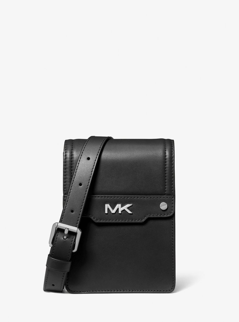 Sac Crossbody Michael Kors Varick Leather Smartphone Crossbody Bag Homme Noir | 6017AIJNL