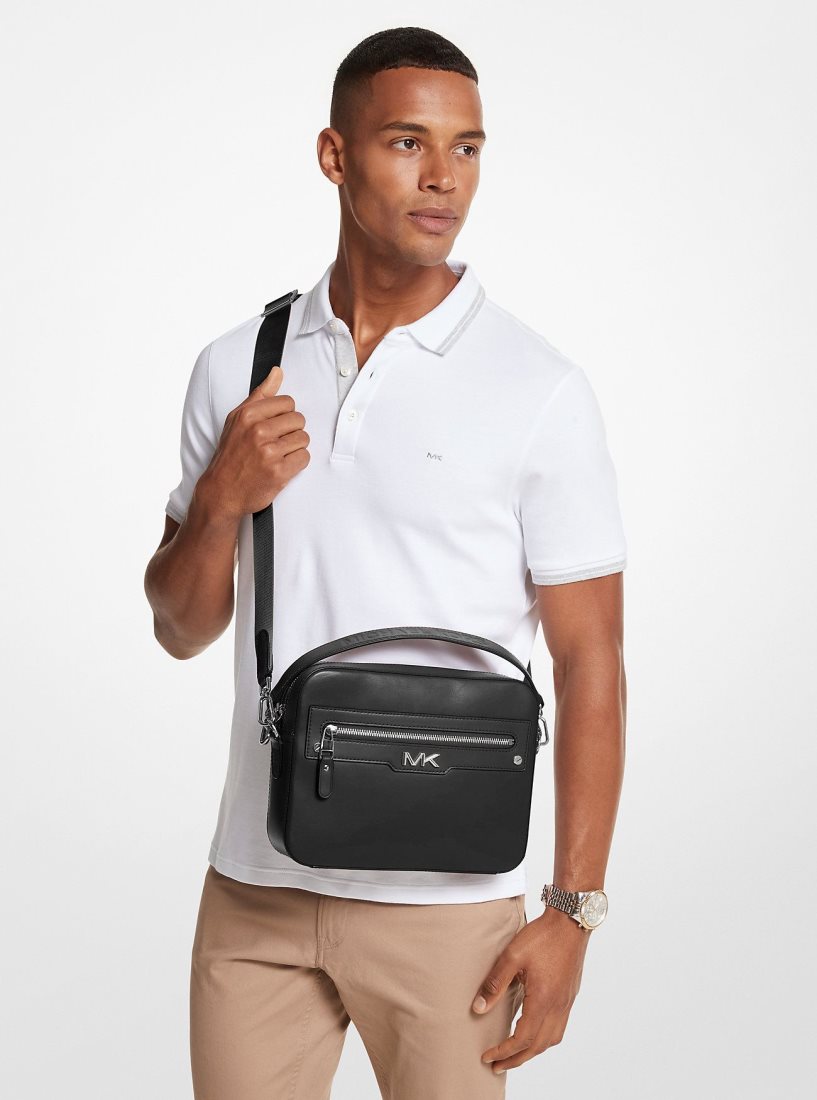 Sac Crossbody Michael Kors Varick Leather Camera Bag Homme Noir | 0279YLRMG