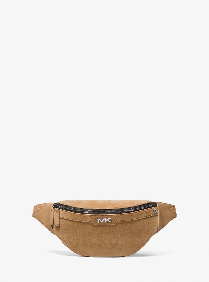 Sac Crossbody Michael Kors Varick Small Suede Belt Bag Homme Marron | 0742EOZFW