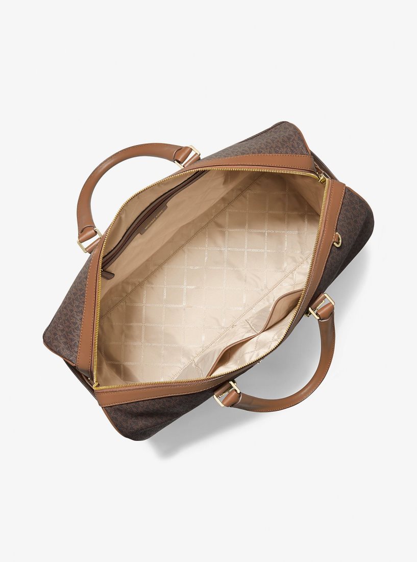 Sac Polochon Michael Kors Bedford Travel Extra-Large Logo Stripe Weekender Bag Femme Brn/Acorn | 3769IDUGE