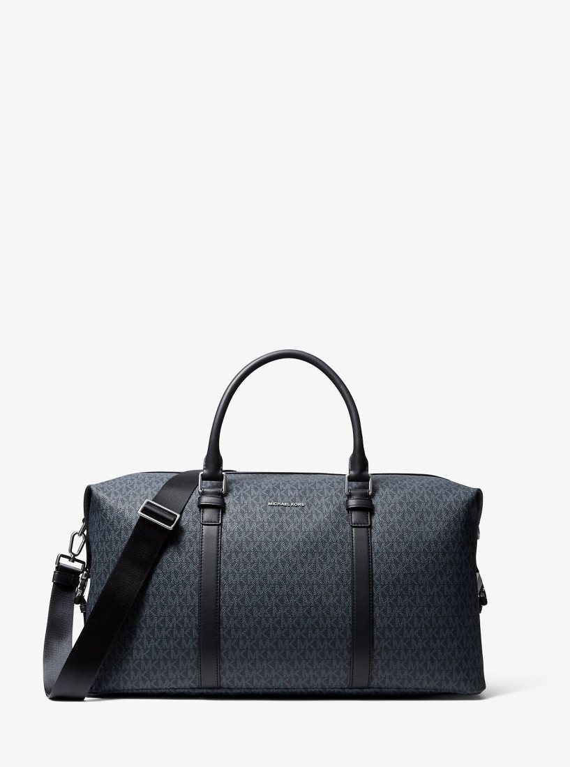 Sac Polochon Michael Kors Hudson Logo Weekender Bag Femme Admrl/Plblue | 6125VBHZD