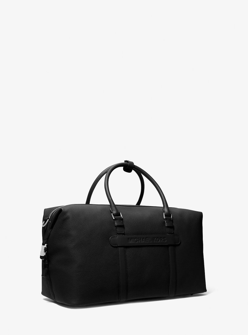 Sac Polochon Michael Kors Hudson Pebbled Leather Duffel Bag Homme Noir | 0457YQAJZ