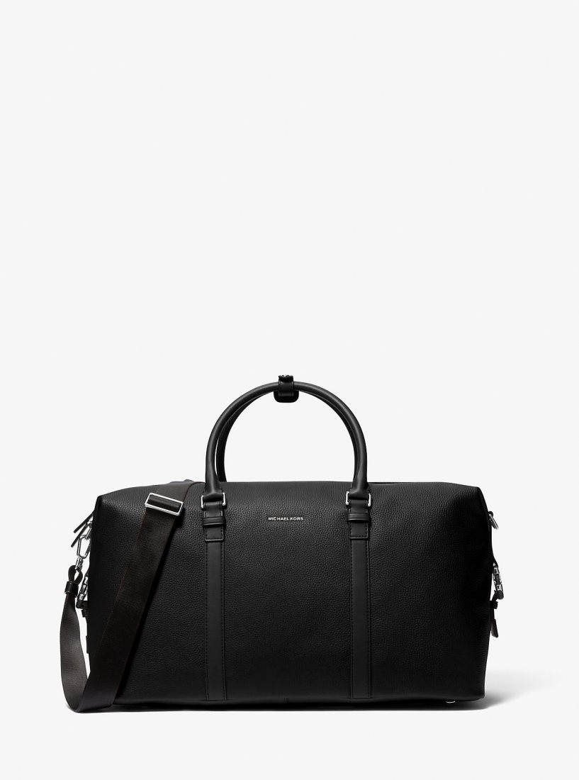 Sac Polochon Michael Kors Hudson Pebbled Leather Duffel Bag Homme Noir | 0457YQAJZ