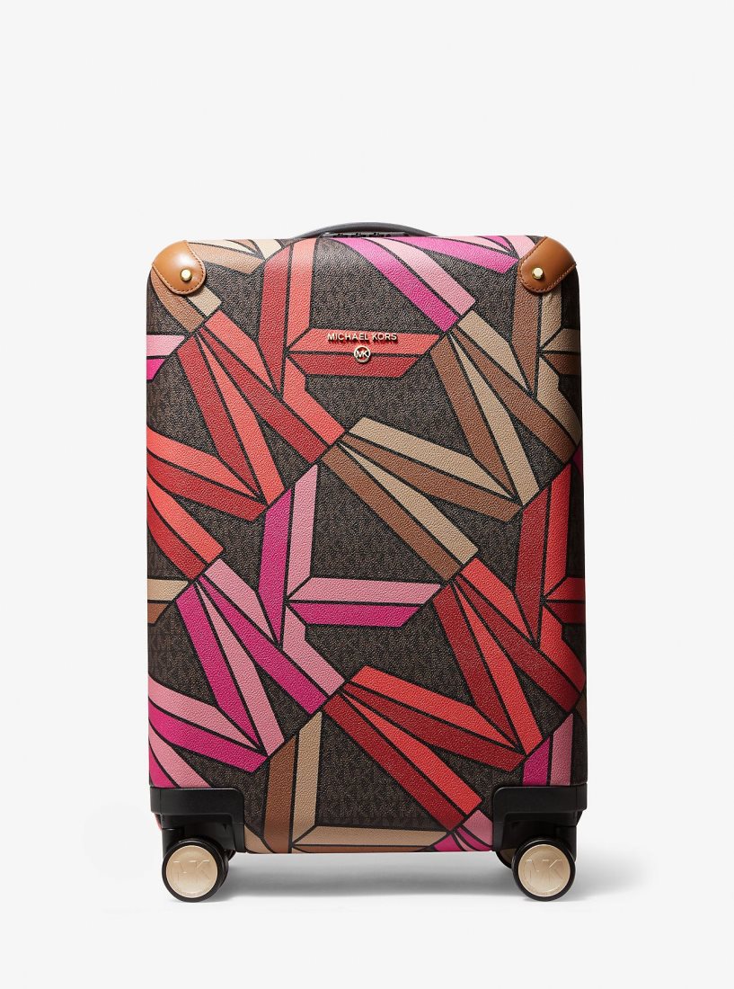 Sac Polochon Michael Kors Jet Set Travel Small Graphic Logo Suitcase Femme Marron Multicolore | 2059CSQKR