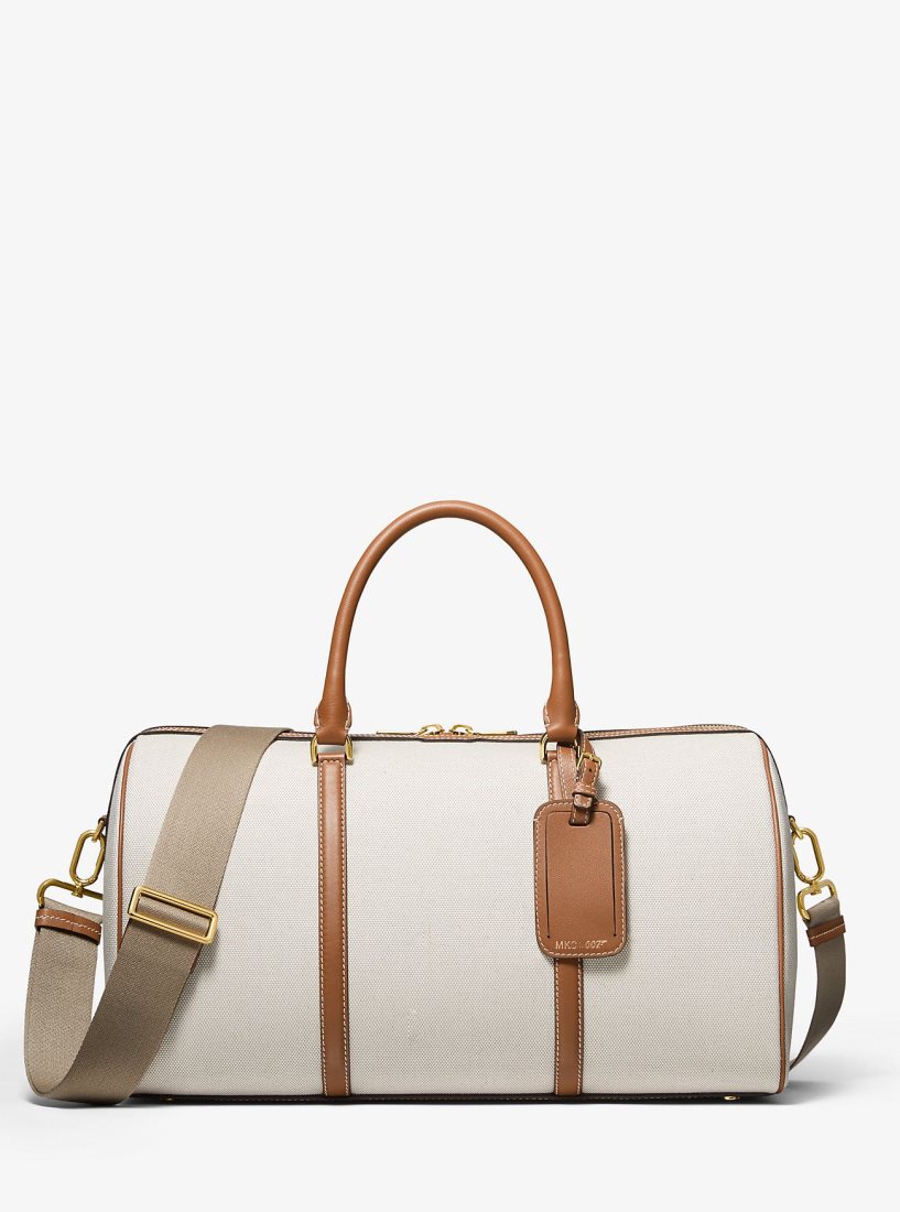 Sac Polochon Michael Kors MKC x 007 Bond Cotton Canvas and Leather Weekender Bag Femme Luggage | 7364BHDJI