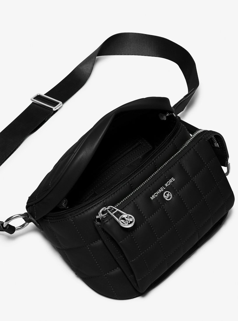 Sac Polochon Michael Kors Slater Medium Quilted Leather Sling Pack Femme Noir | 0725ELDAV