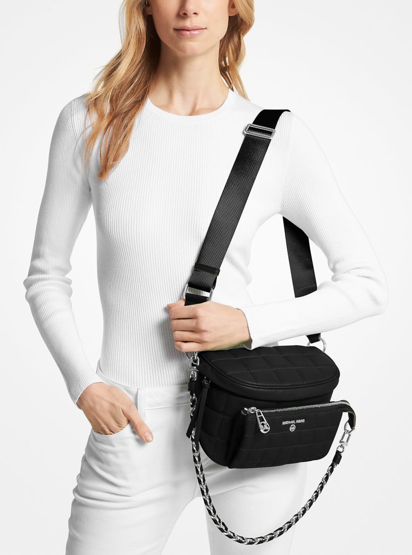 Sac Polochon Michael Kors Slater Medium Quilted Leather Sling Pack Femme Noir | 0725ELDAV