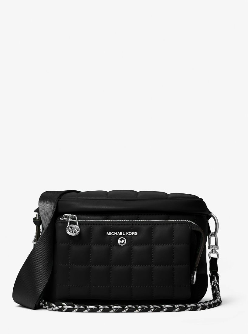 Sac Polochon Michael Kors Slater Medium Quilted Leather Sling Pack Femme Noir | 0725ELDAV