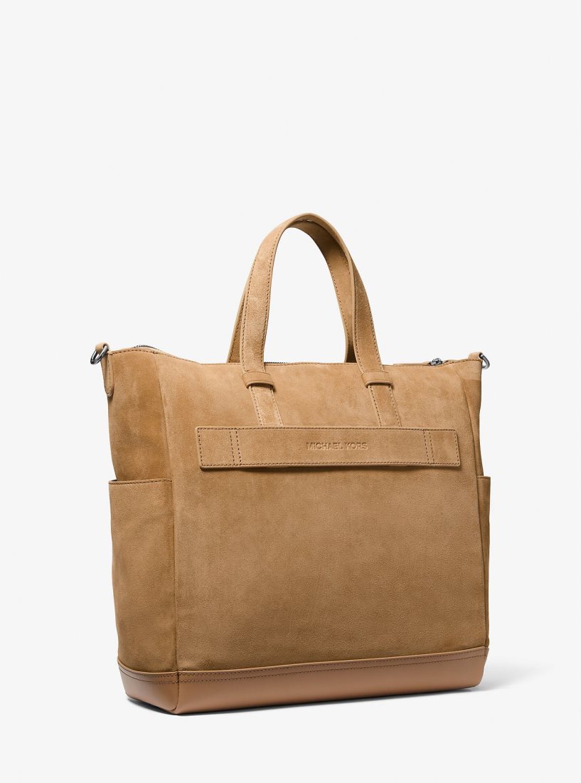Sac Polochon Michael Kors Varick Suede Tote Bag Homme Marron | 4863CMRZW