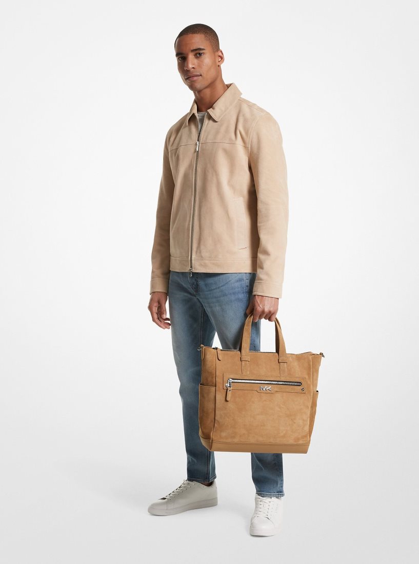 Sac Polochon Michael Kors Varick Suede Tote Bag Homme Marron | 4863CMRZW