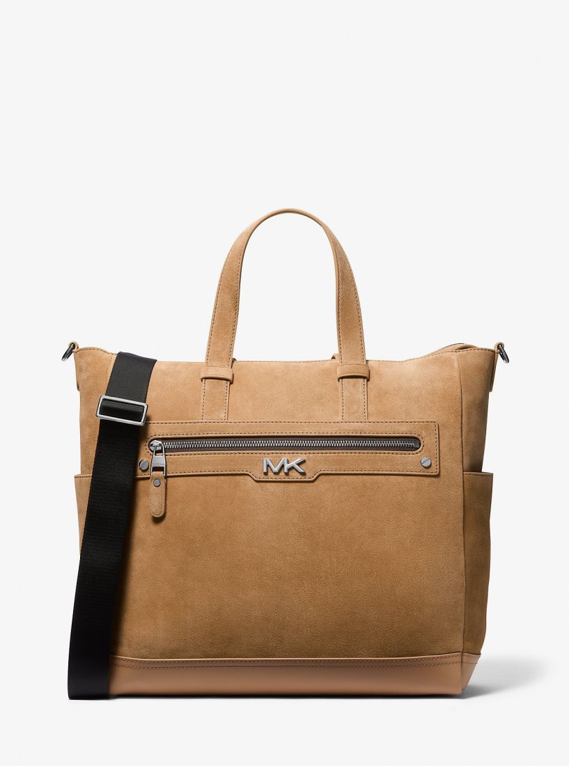 Sac Polochon Michael Kors Varick Suede Tote Bag Homme Marron | 4863CMRZW