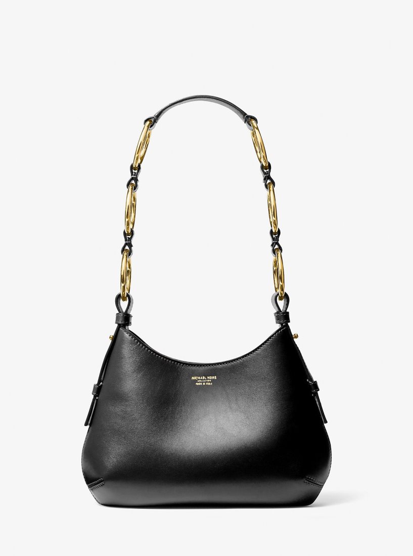 Sac Porté Épaule Michael Kors Bardot Mini Leather Hobo Shoulder Bag Femme Noir | 7108QROLE
