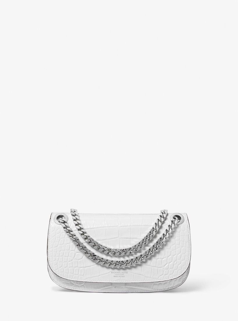 Sac Porté Épaule Michael Kors Christie Mini Crocodile Embossed Leather Envelope Bag Femme Blanche | 9476UCQGF