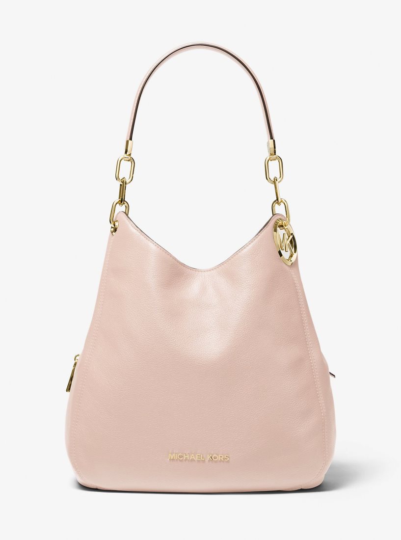 Sac Porté Épaule Michael Kors Lillie Large Pebbled Leather Shoulder Bag Femme Rose | 2079ZHCML