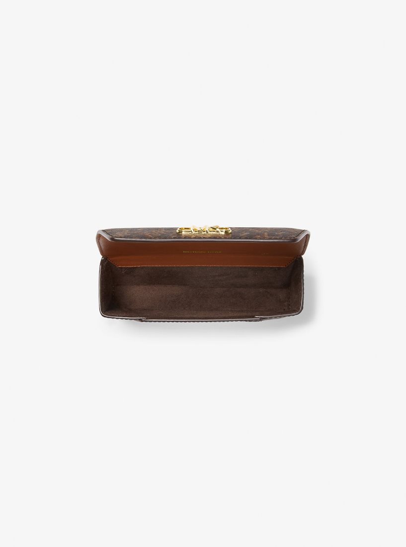 Sac de Voyage Michael Kors Empire Signature Logo Glasses Case Femme Marron | 2495JIYHZ