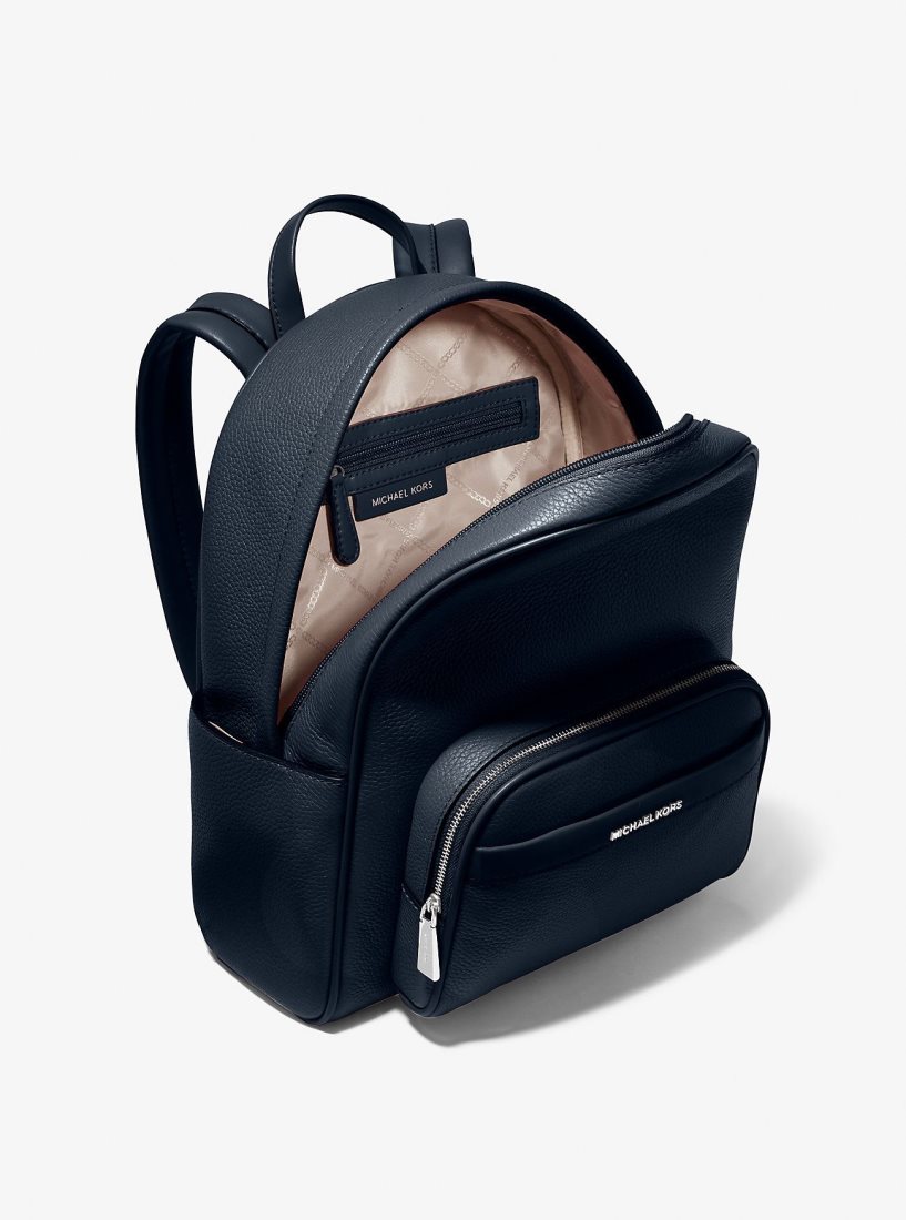 Sacs à Dos Michael Kors Bex Medium Pebbled Leather Backpack Femme Bleu Marine | 1473PKVST