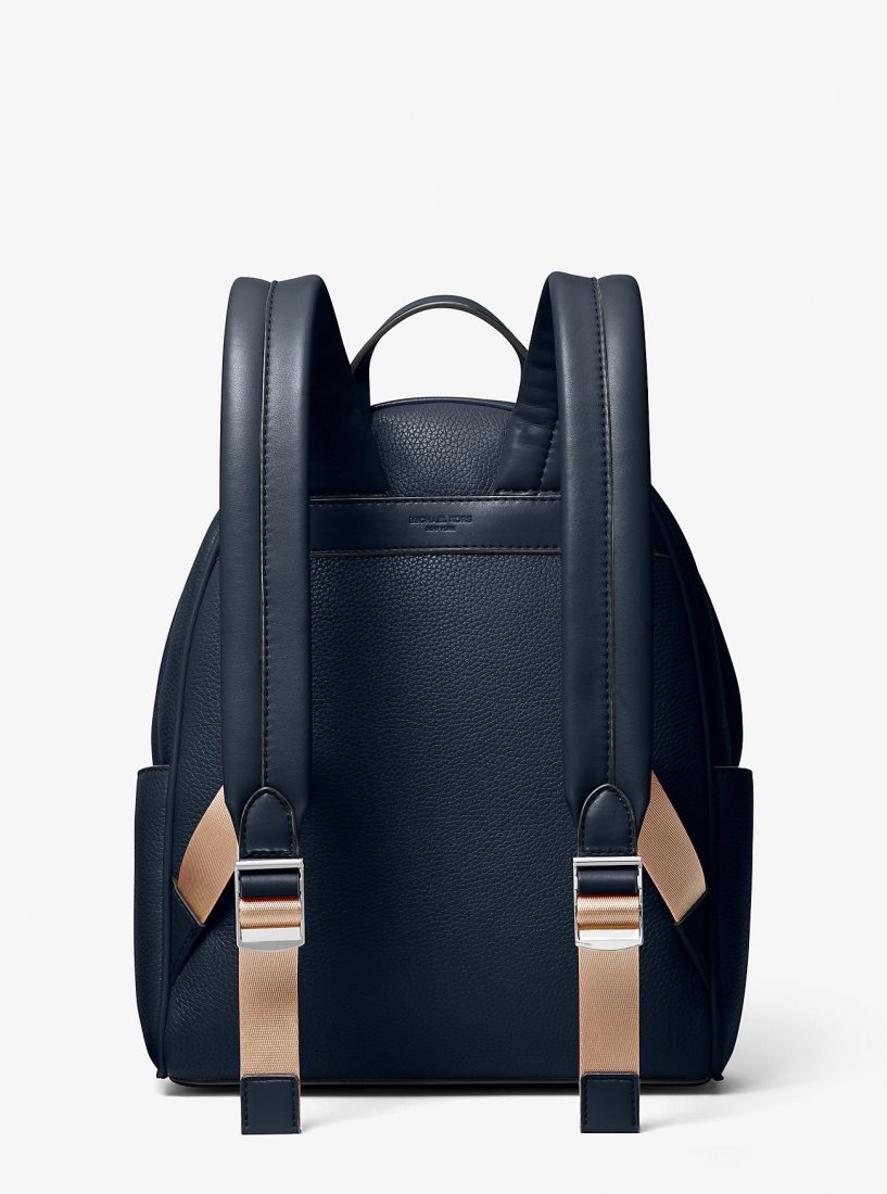 Sacs à Dos Michael Kors Bex Medium Pebbled Leather Backpack Femme Bleu Marine | 1473PKVST