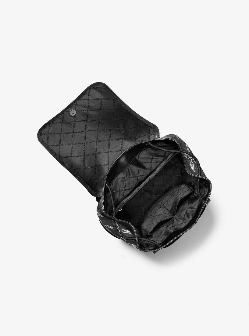 Sacs à Dos Michael Kors Hudson Empire Logo Jacquard Backpack Homme Noir | 9827YOKQG