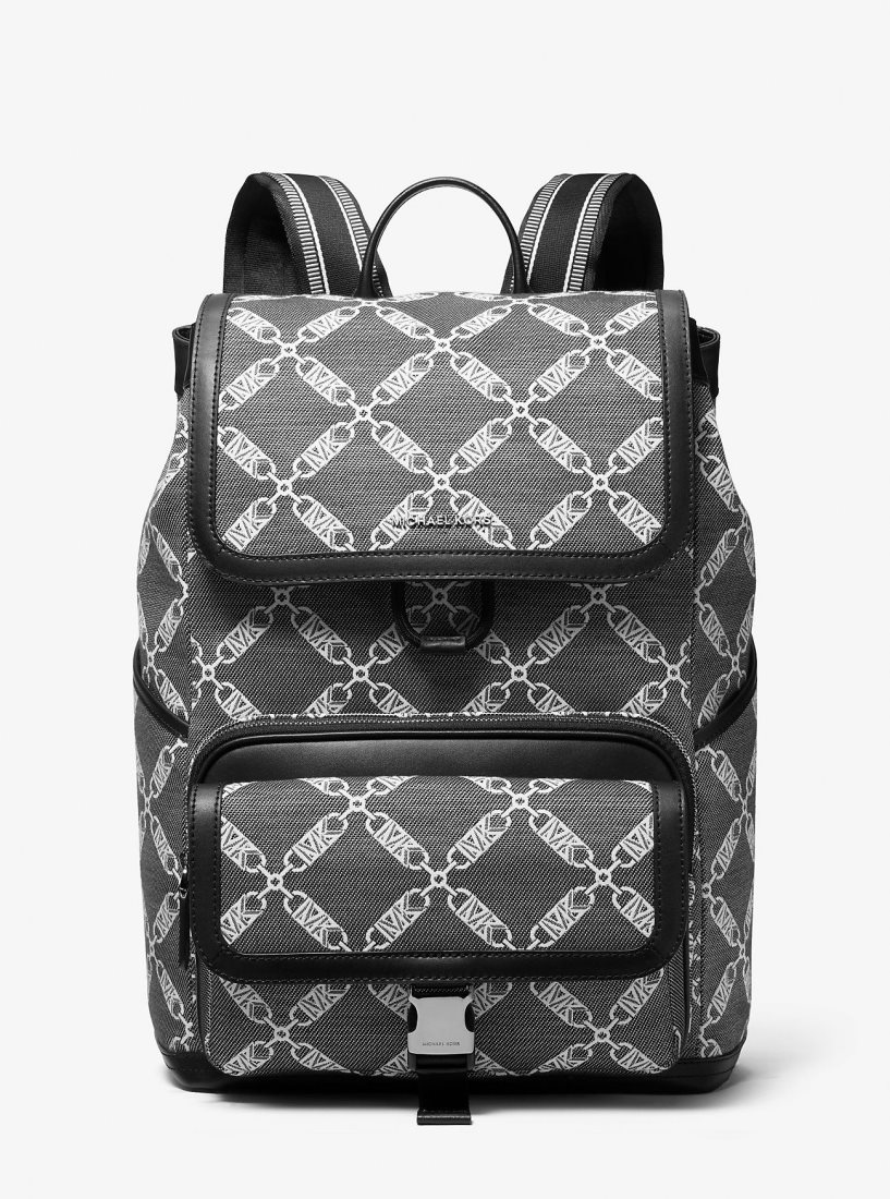 Sacs à Dos Michael Kors Hudson Empire Logo Jacquard Backpack Homme Noir | 9827YOKQG