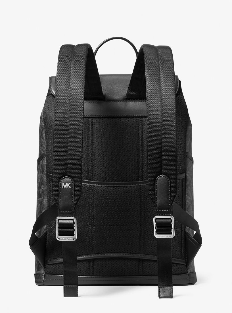 Sacs à Dos Michael Kors Hudson Empire Signature Logo Backpack Homme Noir | 1275UIPNC