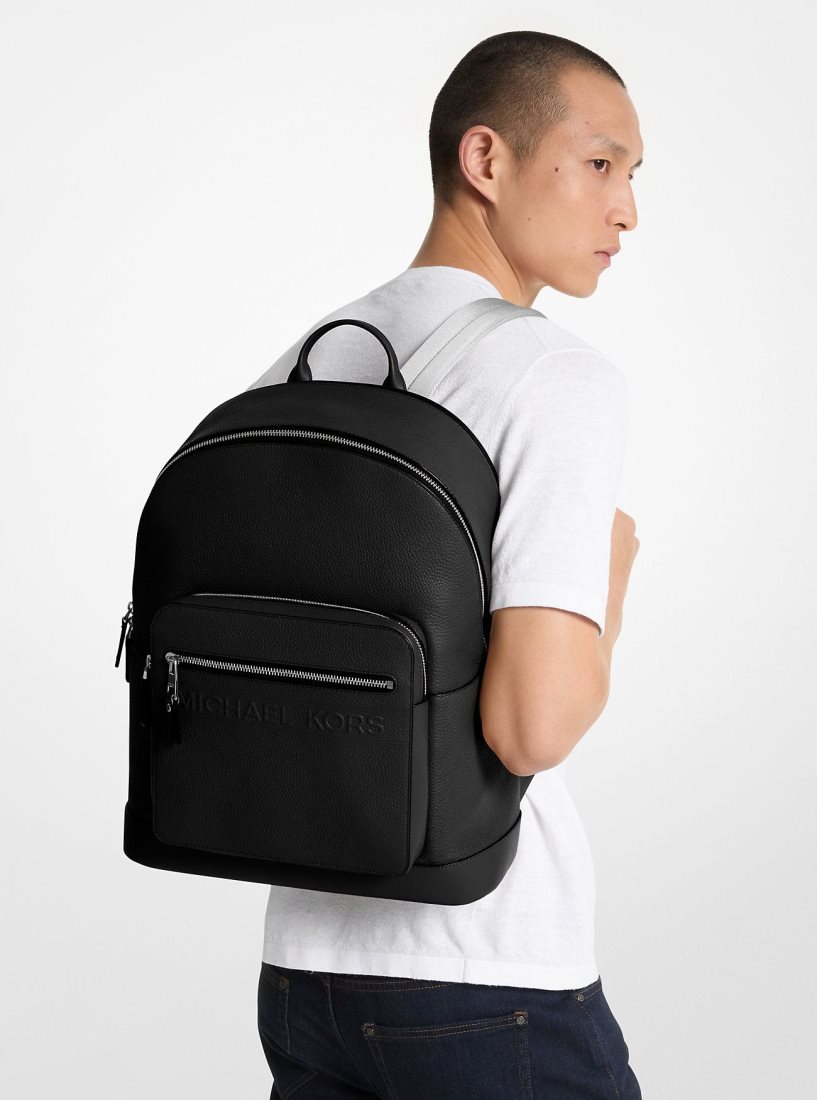 Sacs à Dos Michael Kors Hudson Leather Commuter Backpack Homme Noir | 3615ULFQO