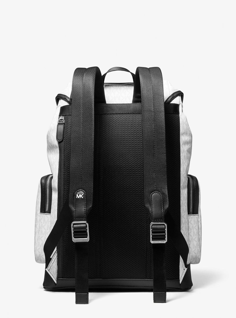 Sacs à Dos Michael Kors Hudson Logo Backpack Homme Bright Wht | 6180EHLAP