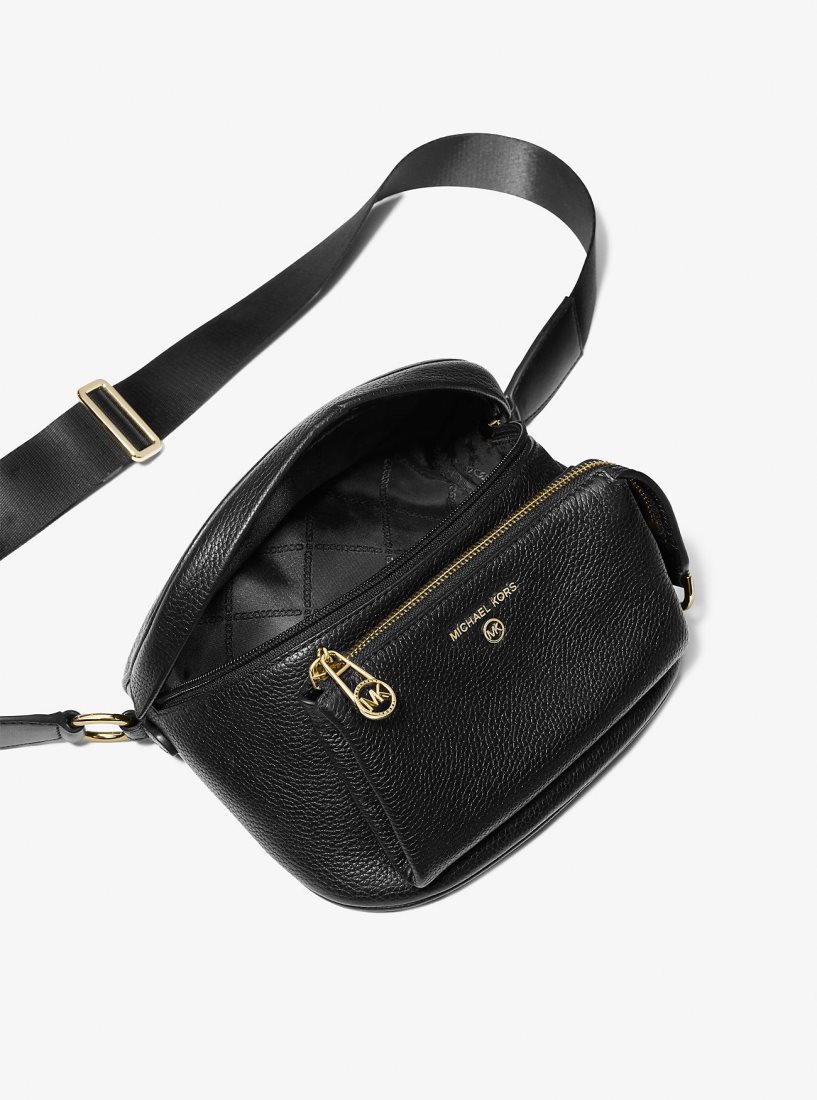 Sacs à Dos Michael Kors Slater Medium Pebbled Leather Sling Pack Femme Noir | 3851PJQEU
