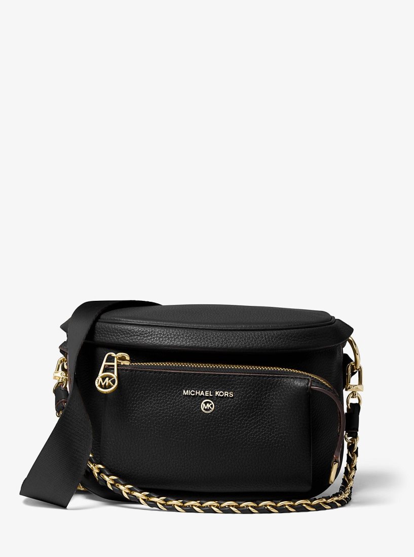 Sacs à Dos Michael Kors Slater Medium Pebbled Leather Sling Pack Femme Noir | 3851PJQEU