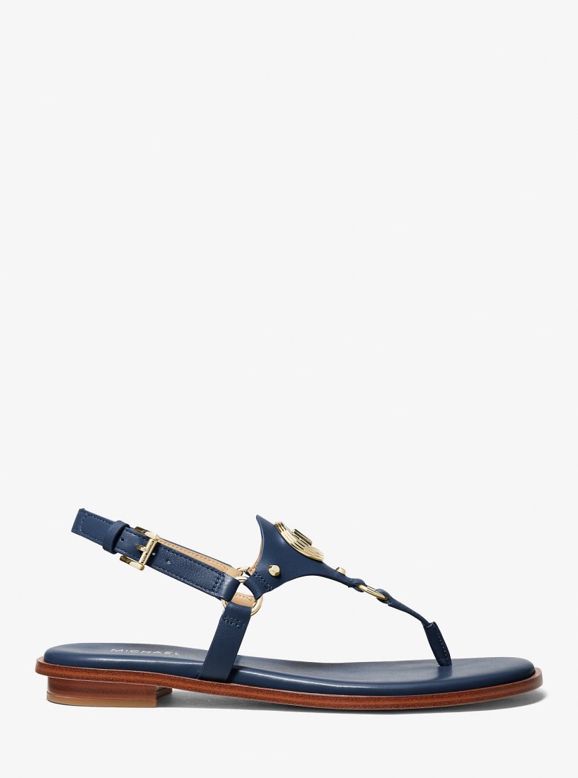 Sandale Michael Kors Casey Leather Sandal Femme Bleu Marine | 4890IREVD