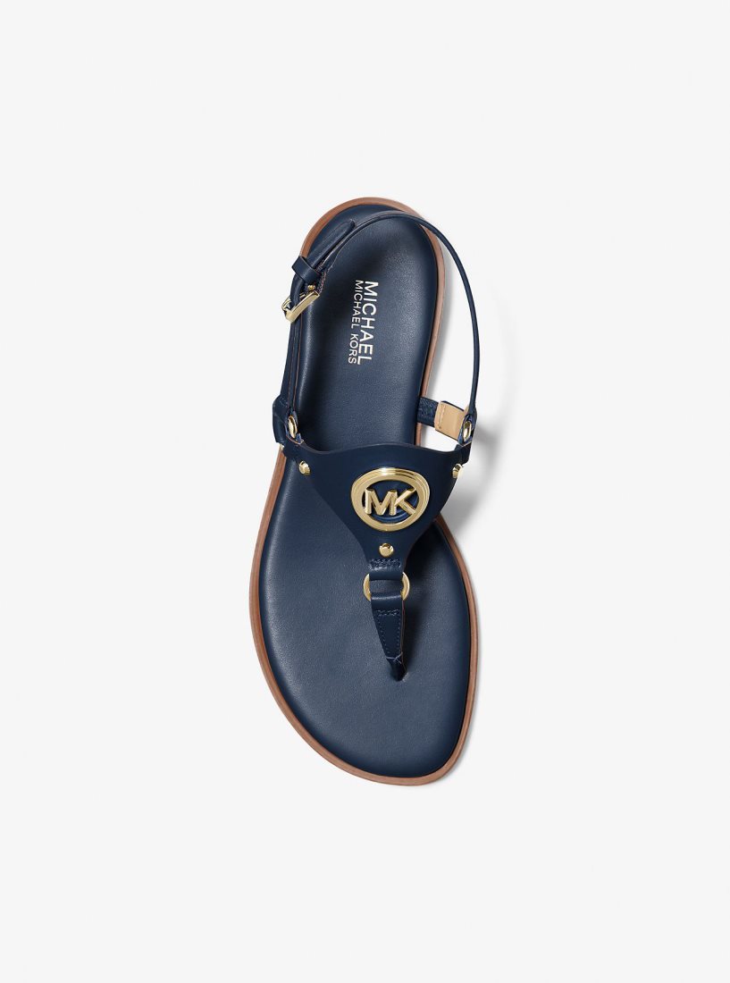 Sandale Michael Kors Casey Leather Sandal Femme Bleu Marine | 4890IREVD