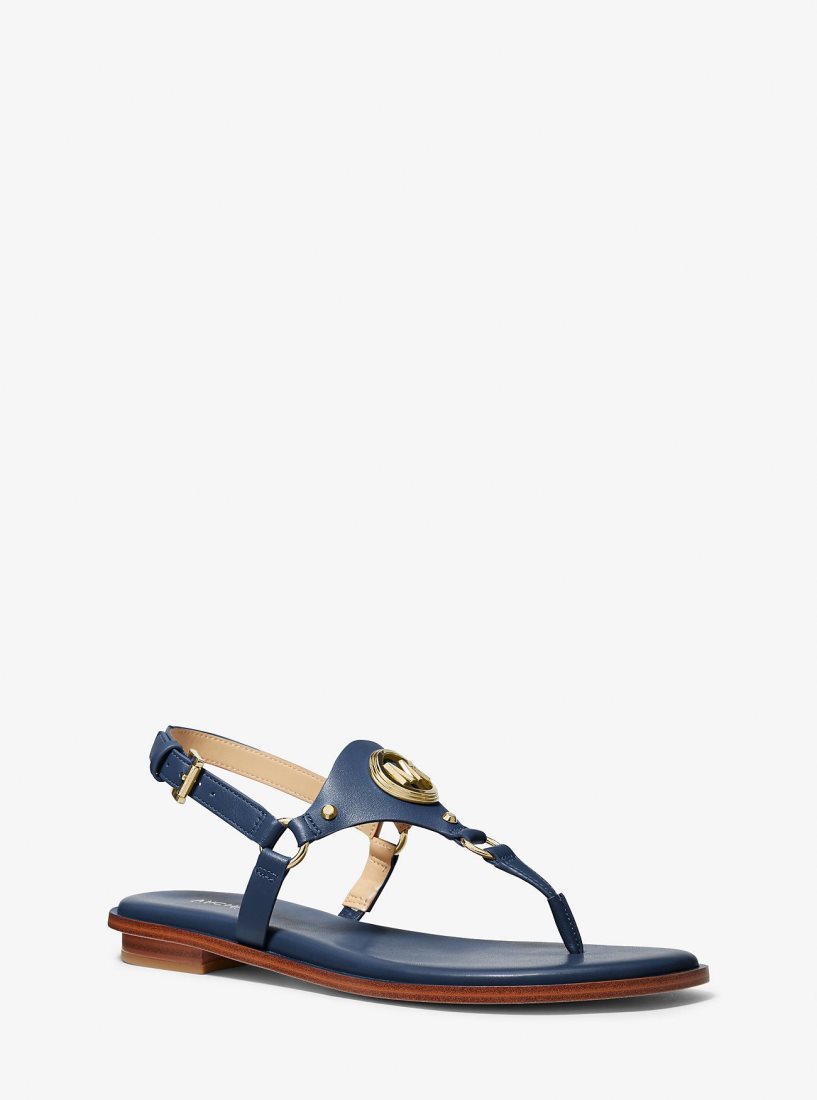 Sandale Michael Kors Casey Leather Sandal Femme Bleu Marine | 4890IREVD