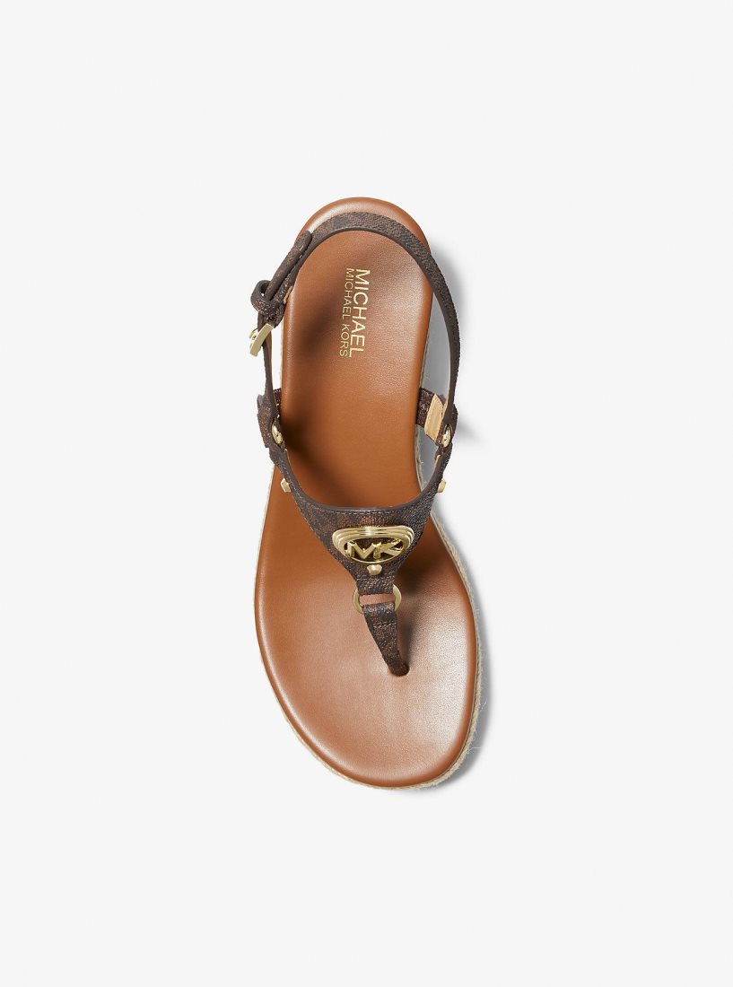 Sandale Michael Kors Casey Signature Logo Wedge Sandal Femme Marron | 7831ZLWON