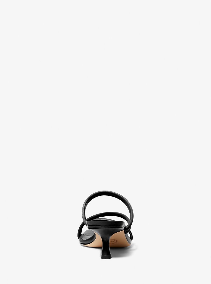 Sandale Michael Kors Celia Leather Kitten Sandal Femme Noir | 8539CUPRY