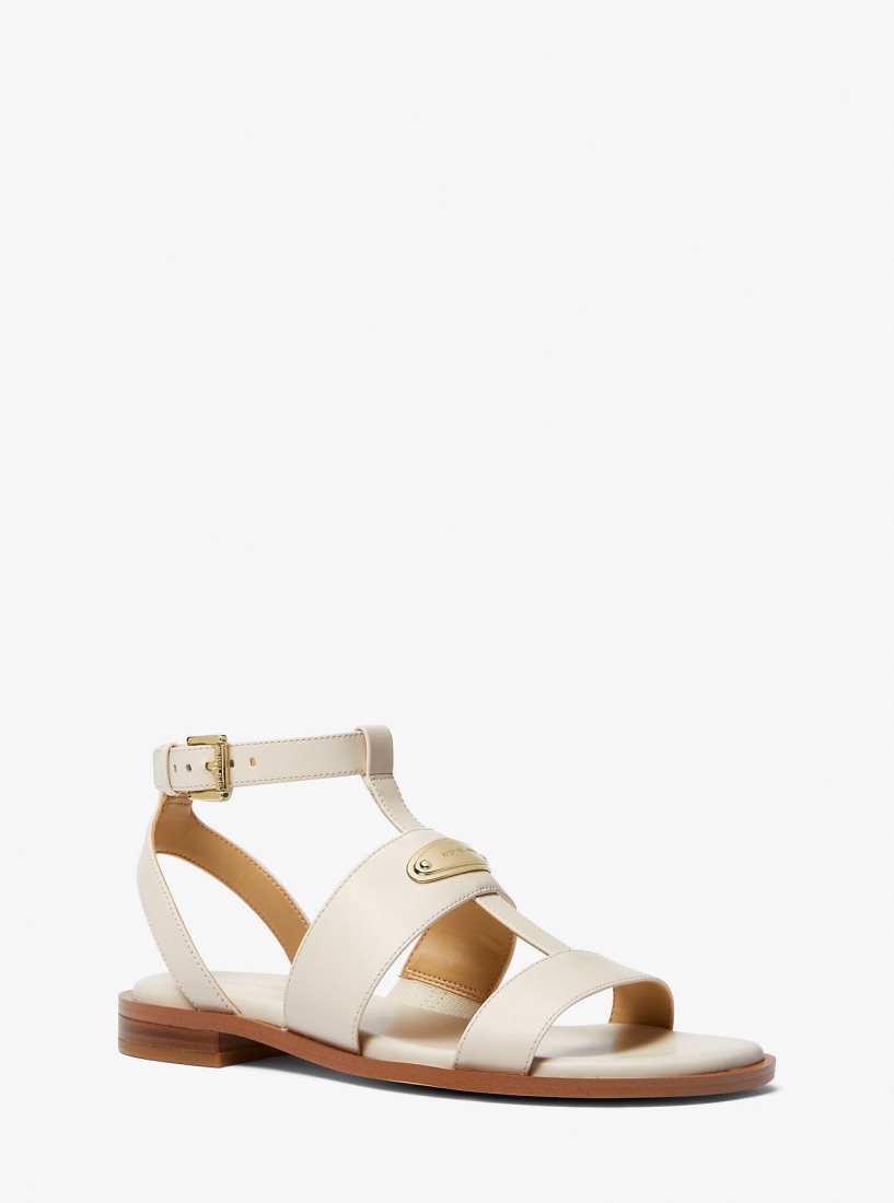 Sandale Michael Kors Darcy Leather Sandal Femme Blanche | 2146RDKEU
