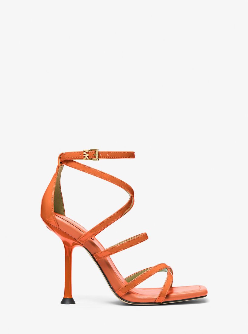 Sandale Michael Kors Imani Patent Leather Sandal Femme Abricot | 1902LTXMR