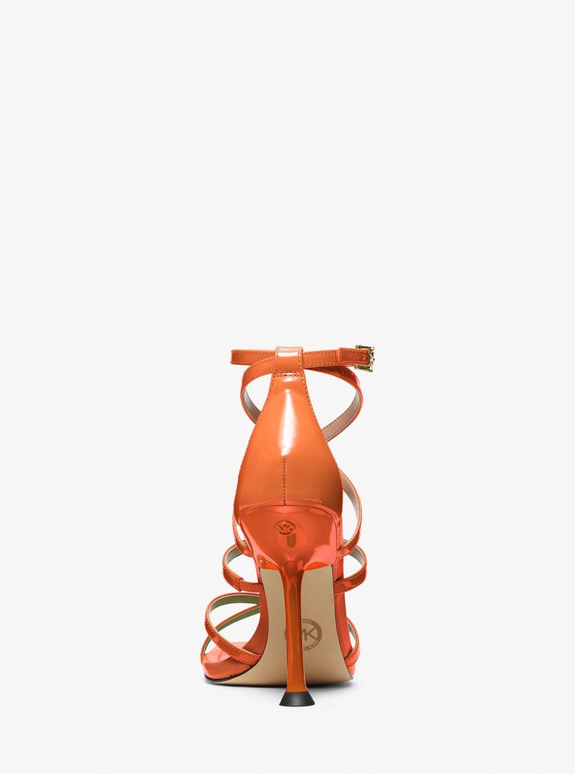 Sandale Michael Kors Imani Patent Leather Sandal Femme Abricot | 1902LTXMR