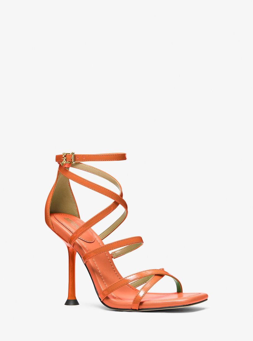 Sandale Michael Kors Imani Patent Leather Sandal Femme Abricot | 1902LTXMR