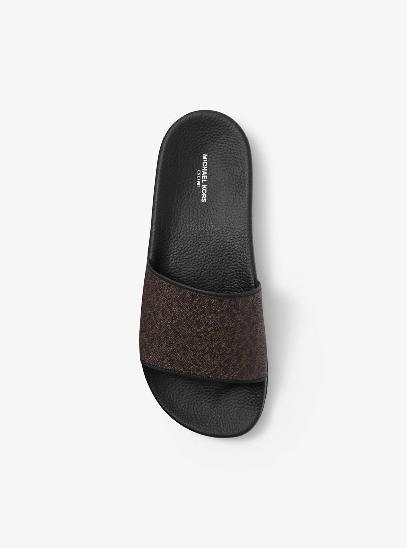 Sandale Michael Kors Jake Logo Slide Sandal Homme Marron | 2793UWHOB