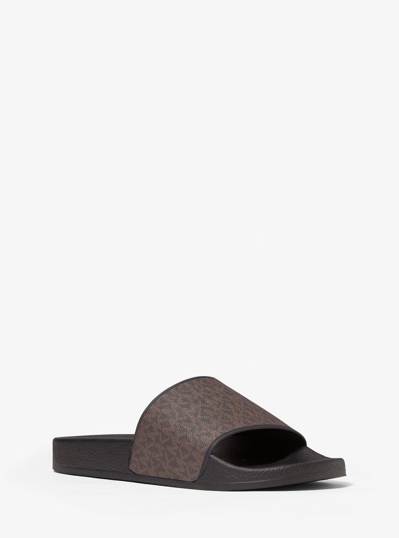 Sandale Michael Kors Jake Logo Slide Sandal Homme Marron | 2793UWHOB