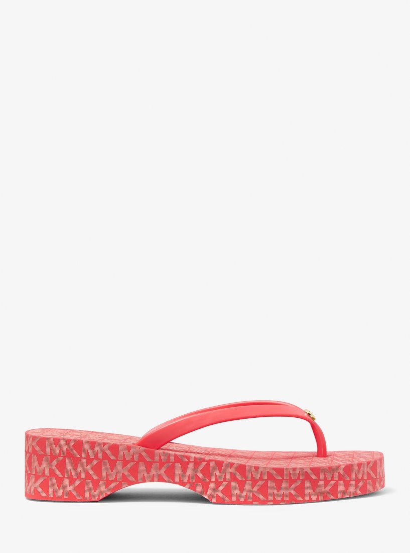 Sandale Michael Kors Lilo Logo PVC Platform Flip Flop Femme Dahlia | 0945MDLXA
