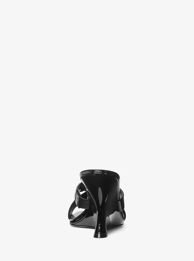 Sandale Michael Kors Nadina Patent Leather Mule Femme Noir | 3892YOAXV