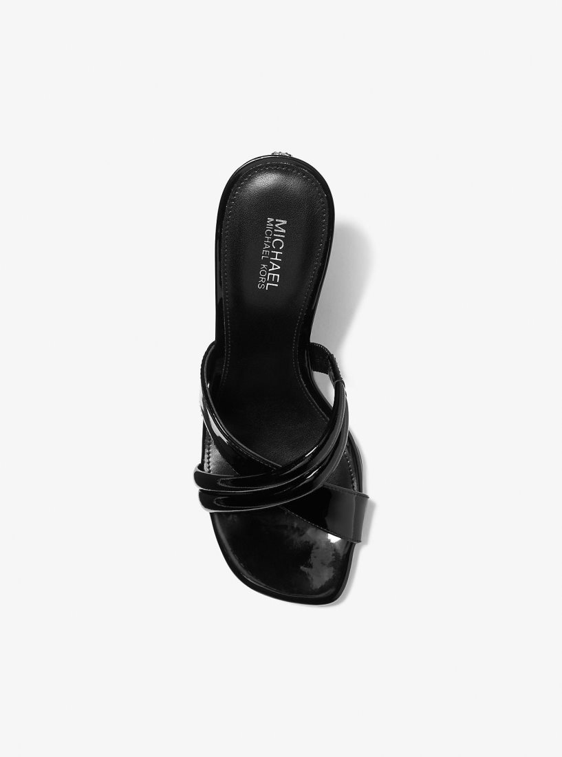 Sandale Michael Kors Nadina Patent Leather Mule Femme Noir | 3892YOAXV