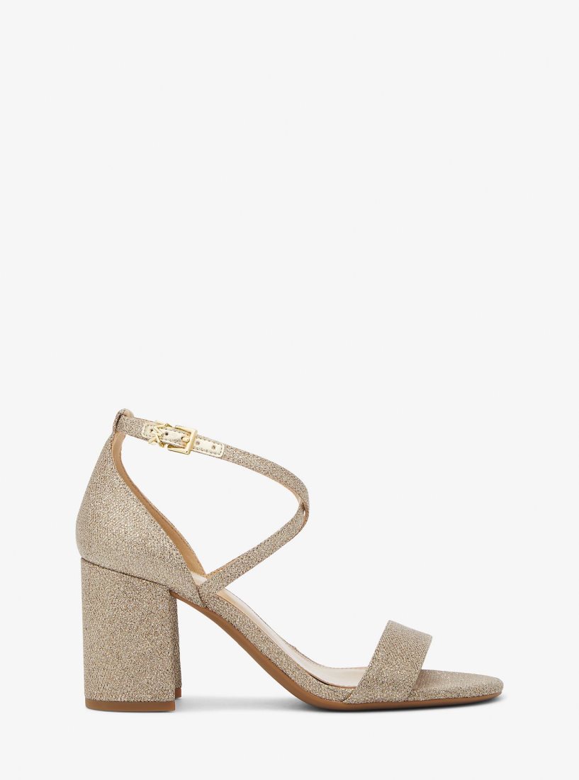 Sandale Michael Kors Sophie Flex Glitter Chain-Mesh Sandal Femme Champagne | 8092QGWYM