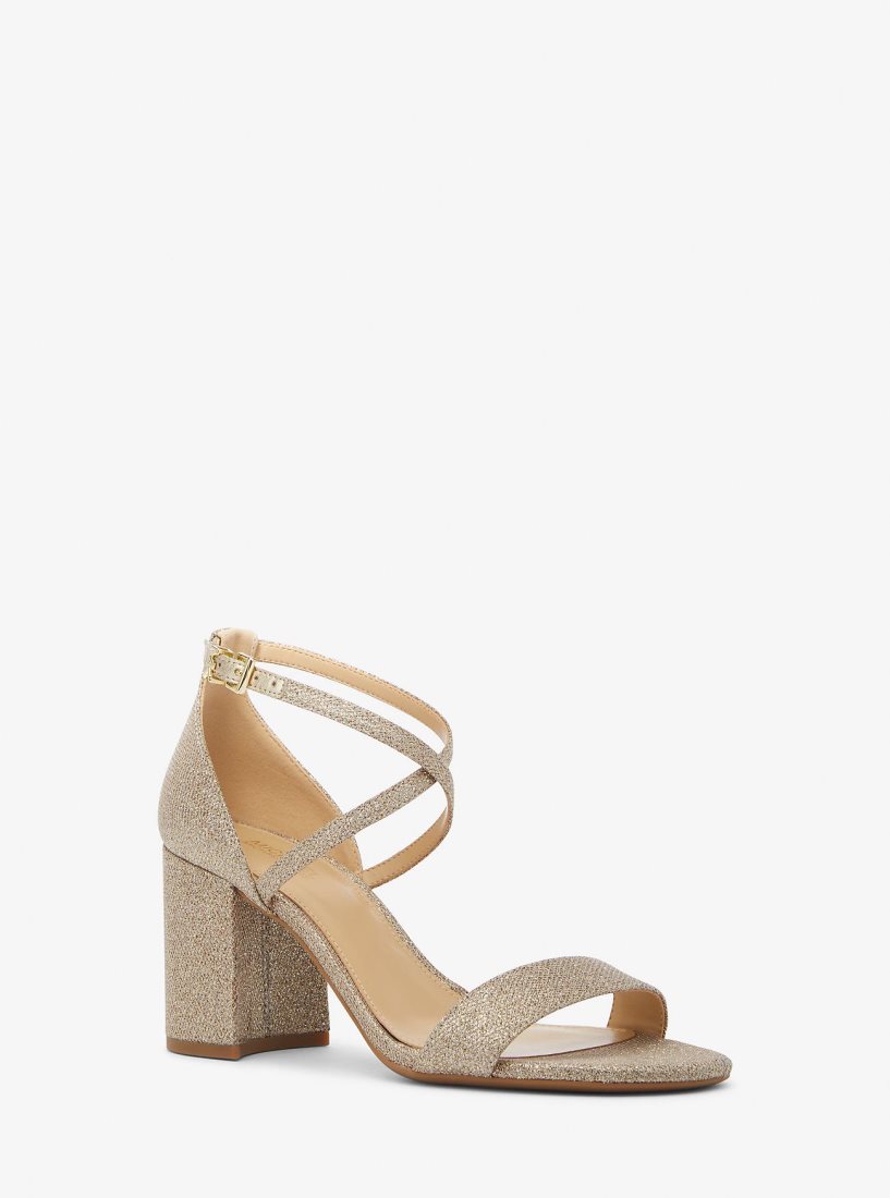 Sandale Michael Kors Sophie Flex Glitter Chain-Mesh Sandal Femme Champagne | 8092QGWYM