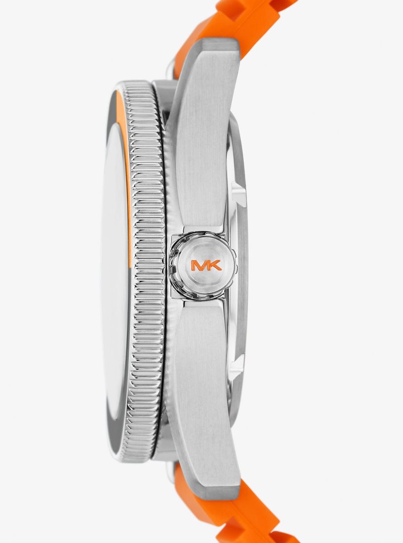 Silicone Michael Kors Oversized Maritime Silicone Watch Homme Orange | 0816VWPQU