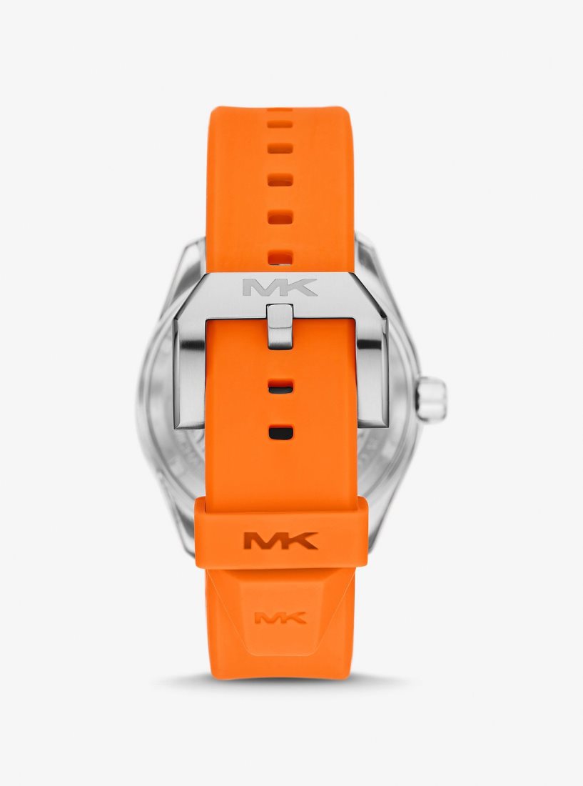 Silicone Michael Kors Oversized Maritime Silicone Watch Homme Orange | 0816VWPQU