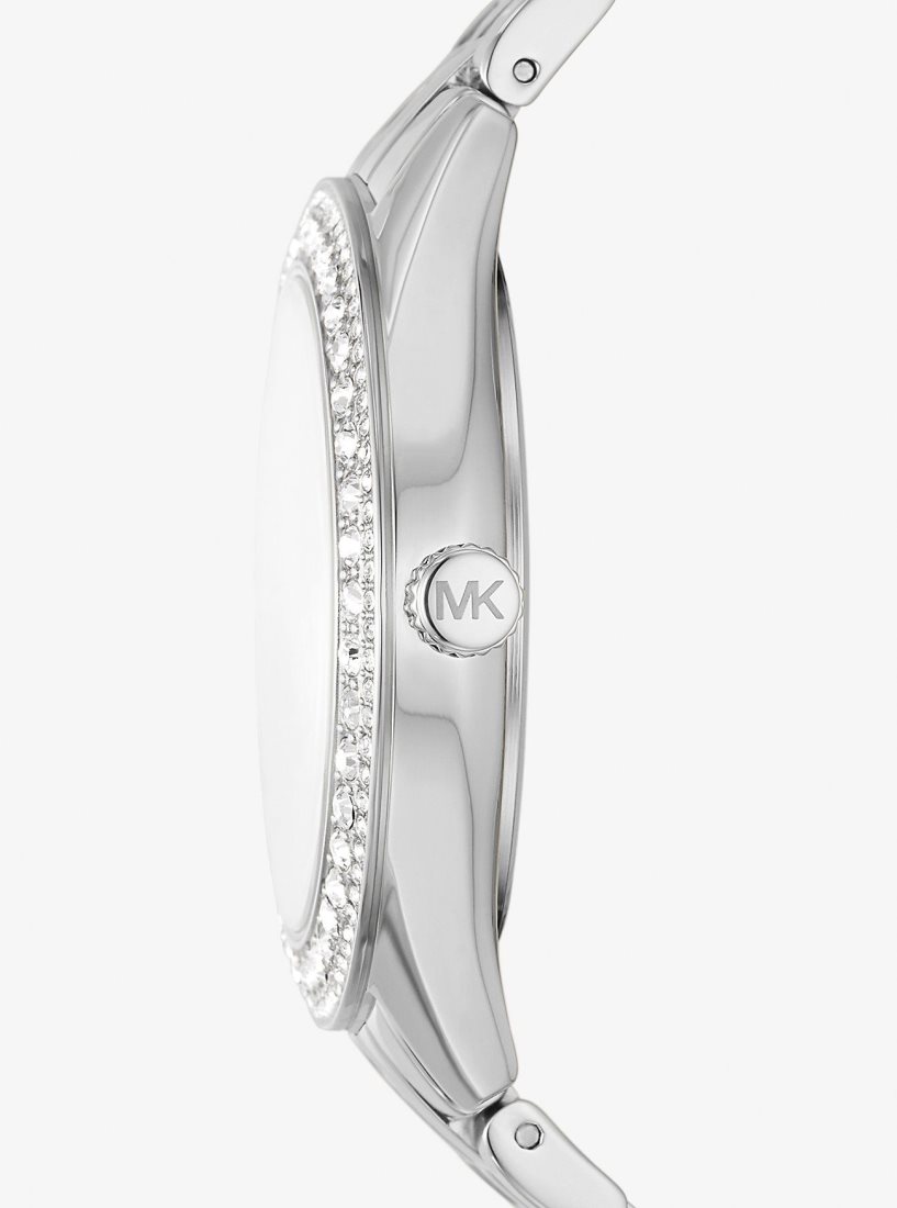 Silver-tone Michael Kors Harlowe Pave Silver-Tone Watch Femme Argent | 9216ZFEUD