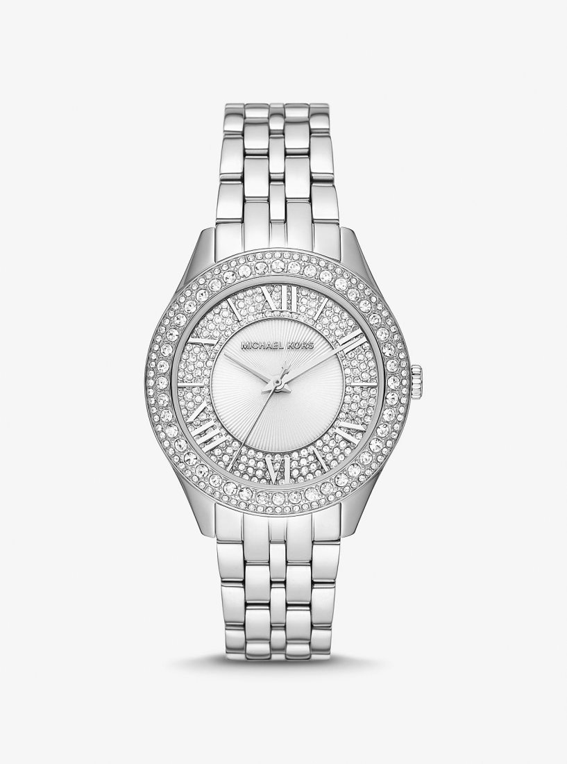 Silver-tone Michael Kors Harlowe Pave Silver-Tone Watch Femme Argent | 9216ZFEUD