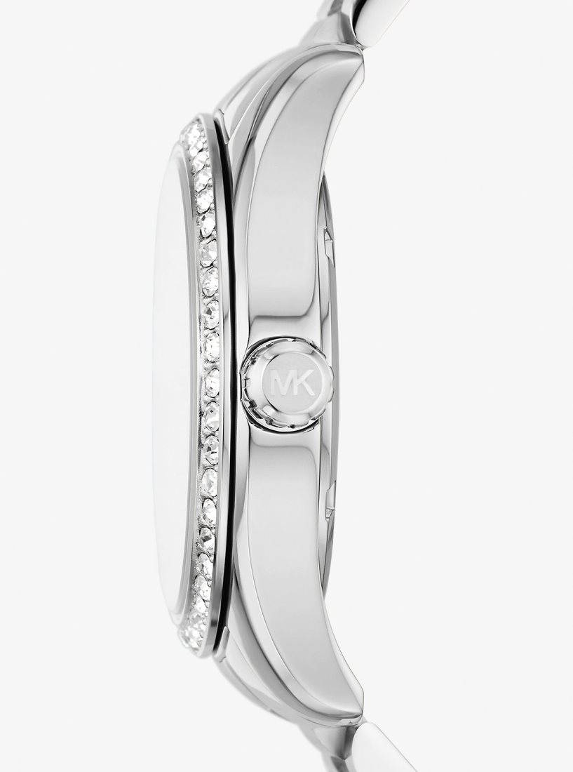 Silver-tone Michael Kors Lexington Pave Silver-Tone Watch and Bracelet Set Femme Argent | 9138AFQSX