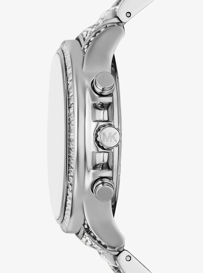 Silver-tone Michael Kors Limited-Edition Oversized Sage Pave Silver-Tone Watch Femme Argent | 1594BEWDI